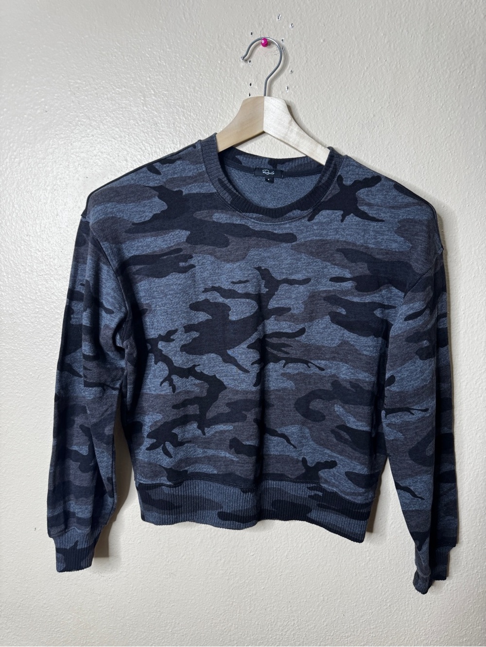 Rails Ramona Womens Small Iron Camo Crewneck Long Sleeve Sweatshirt